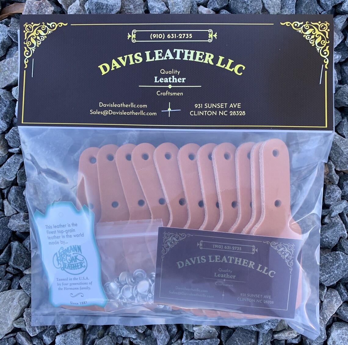 12 Leather Keychain Blanks (Hermann Oak Leather) - Davis Leather llc